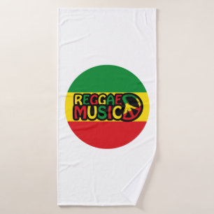 Reggae Music Design mit rastafari Stil und Farbe Badehandtuch