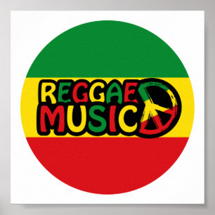 Reggae Music Design mit rastafari Stil und Farbe Poster