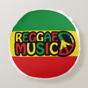 Reggae Music Design mit rastafari Stil und Farbe Rundes Kissen