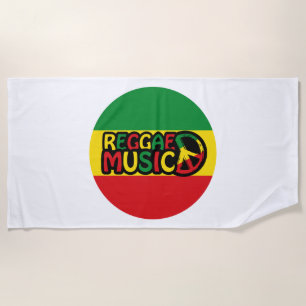 Reggae Music Design mit rastafari Stil und Farbe Strandtuch