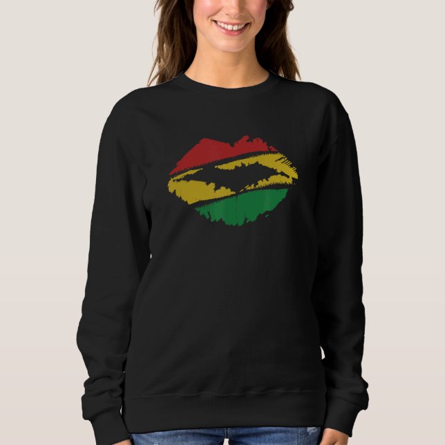 Reggae Music Jamaica Kissing Lips Flag Rastafari R Sweatshirt (Vorderseite)