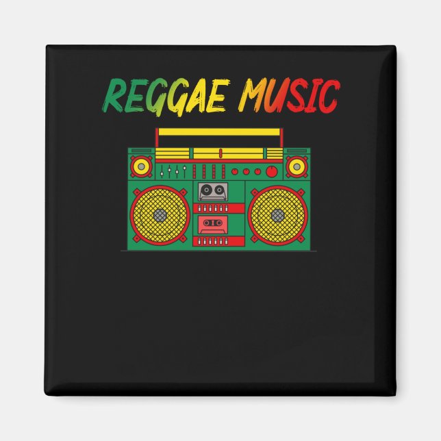 Reggae Music Lover farbenfroh Jamaica Cassette Rad Magnet (Vorne)