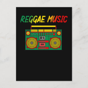 Reggae Music Lover farbenfroh Jamaica Cassette Rad Postkarte