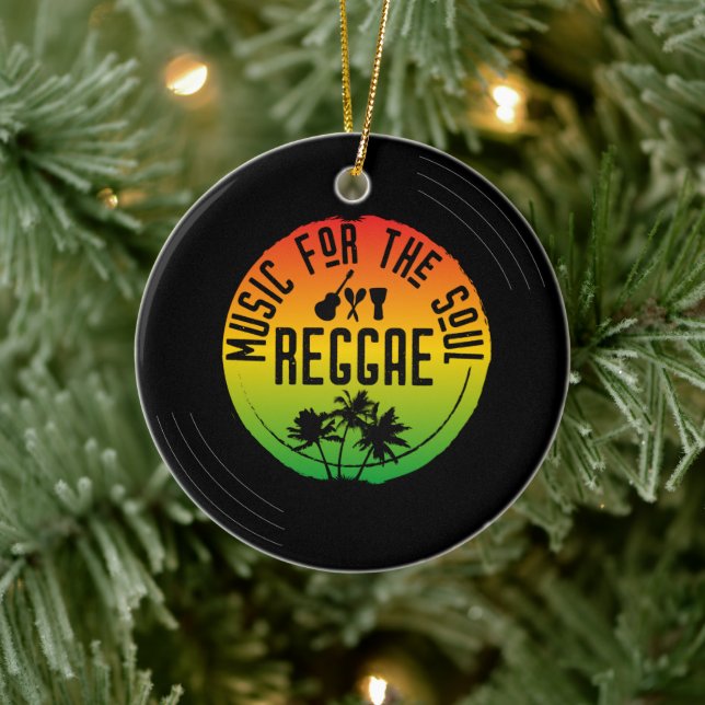 Reggae Music Lover Tropical Christmas Keramik Ornament (Baum)