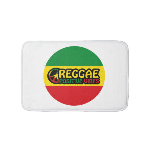 Reggae Music mit positivem Gesang und Reggae-Flagg Badematte