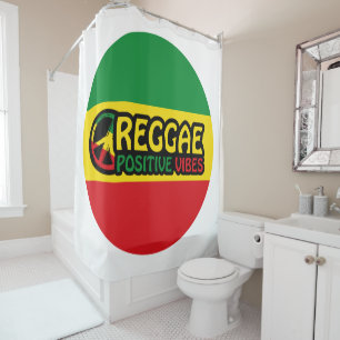 Reggae Music mit positivem Gesang und Reggae-Flagg Duschvorhang