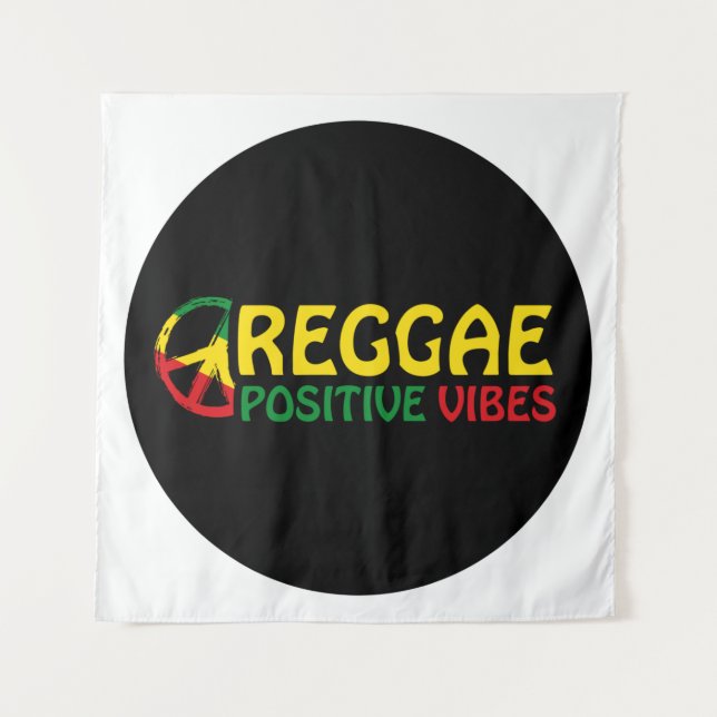 Reggae Music mit positivem Gesang und Reggae-Flagg Wandteppich (Vorderseite)