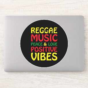 Reggae Music mit positiven Redewendungen Aufkleber