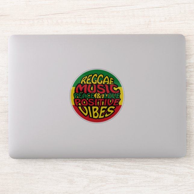 Reggae Music mit positiven Redewendungen Aufkleber (Computer)