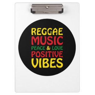 Reggae Music mit positiven Redewendungen Klemmbrett