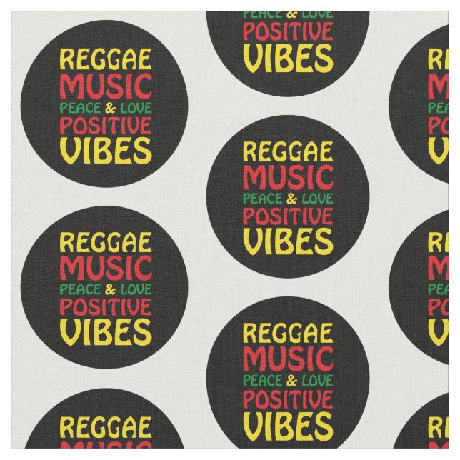 Reggae Music mit positiven Redewendungen Stoff (Nahaufnahme)