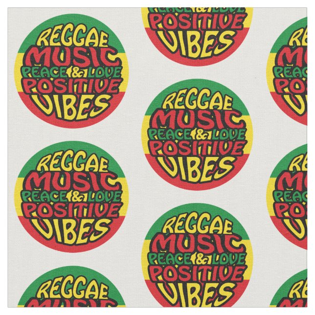 Reggae Music mit positiven Redewendungen Stoff (Nahaufnahme)