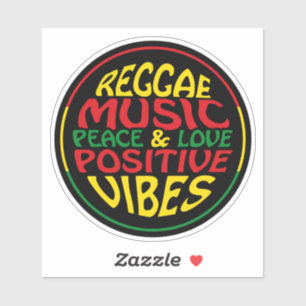 Reggae Music mit positiven Redewendungen und Zitat Aufkleber