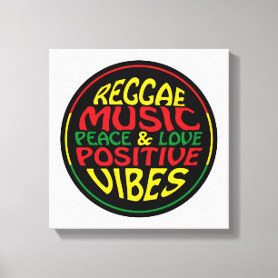 Reggae Music mit positiven Redewendungen und Zitat Leinwanddruck