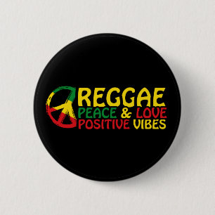 Reggae Music mit positiven Zitaten Button
