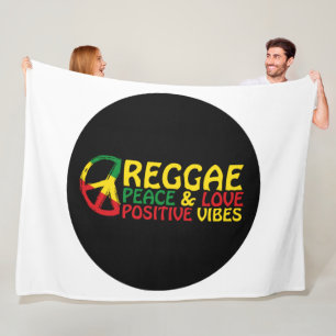 Reggae Music mit positiven Zitaten Fleecedecke