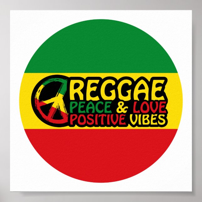 Reggae Music mit positiven Zitaten Poster (Vorne)