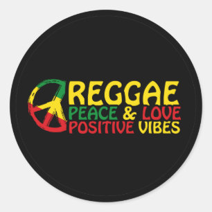 Reggae Music mit positiven Zitaten Runder Aufkleber