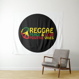 Reggae Music mit positiven Zitaten Wandteppich