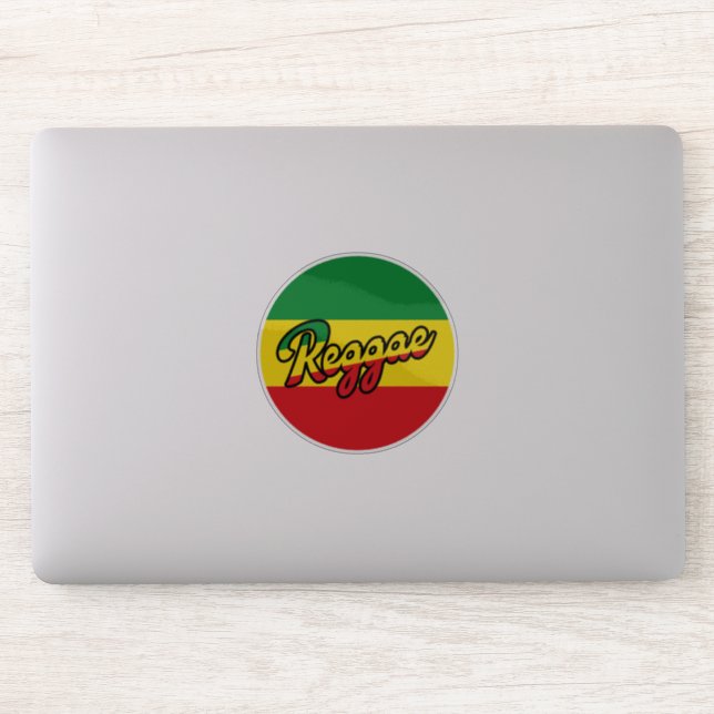 Reggae Music mit Reggae Flaggenfarben Aufkleber (Computer)