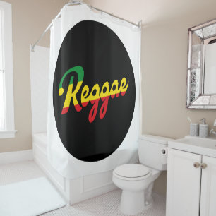 Reggae Music mit Reggae Flaggenfarben Duschvorhang