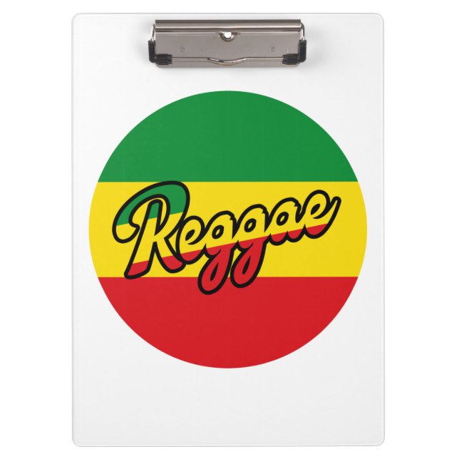 Reggae Music mit Reggae Flaggenfarben Klemmbrett (Vorderseite)