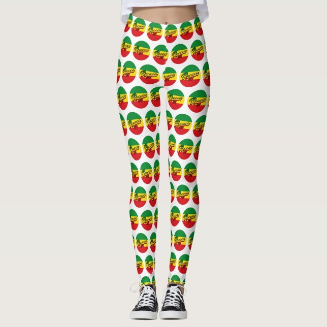 Reggae Music mit Reggae Flaggenfarben Leggings (Vorderseite)