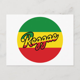 Reggae Music mit Reggae Flaggenfarben Postkarte