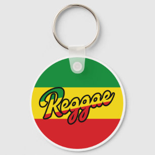Reggae Music mit Reggae Flaggenfarben Schlüsselanhänger