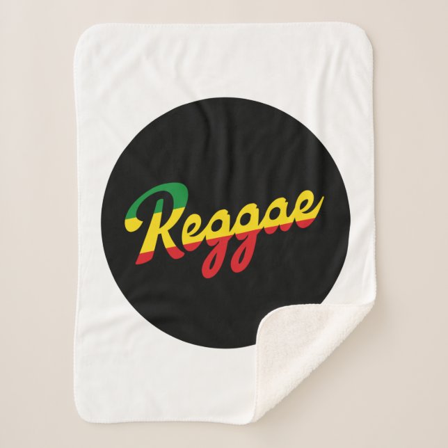 Reggae Music mit Reggae Flaggenfarben Sherpadecke (Vorderseite)