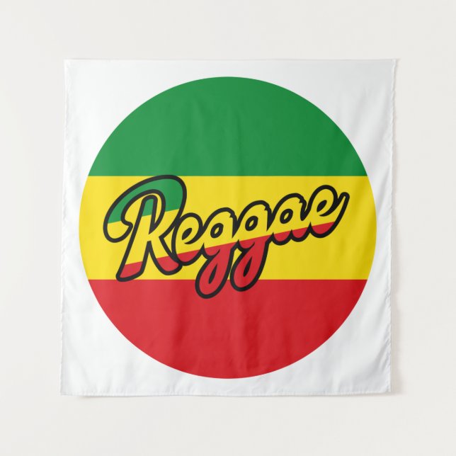 Reggae Music mit Reggae Flaggenfarben Wandteppich (Vorderseite)