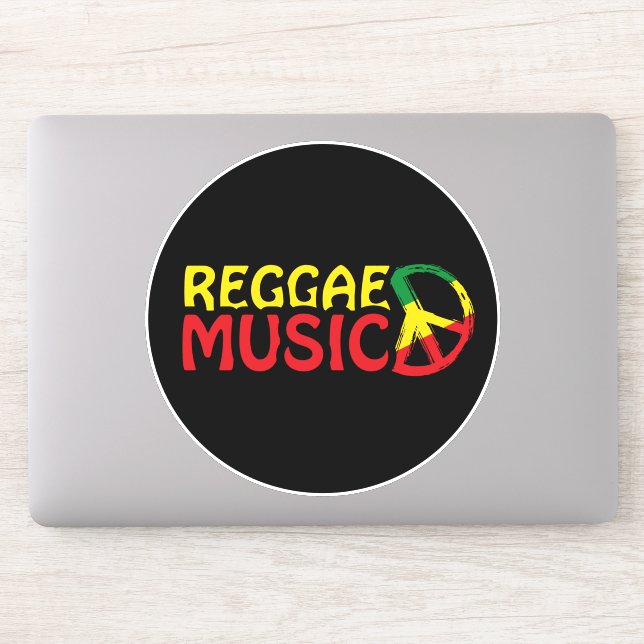 Reggae Music - model2b circle-black Aufkleber (Computer)