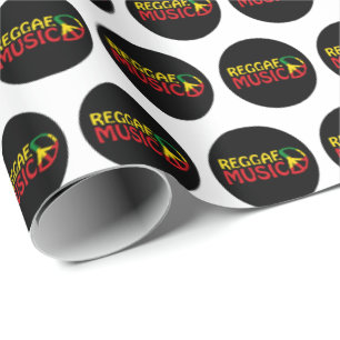 Reggae Music - model2b circle-black Geschenkpapier