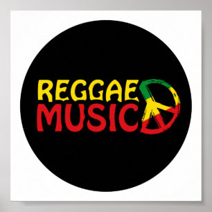 Reggae Music - model2b circle-black Poster