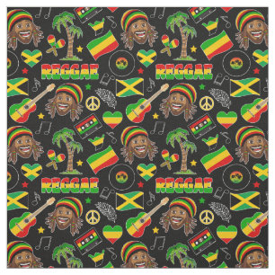 Reggae Music Pattern Stoff