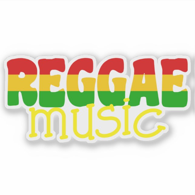 Reggae Music Rasta Colored Typographic Aufkleber (Vorderseite)