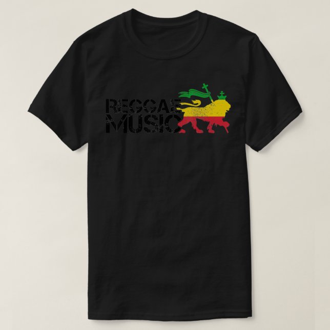 Reggae Music Rastafari Lion von Judah Jamaica Rast T-Shirt (Design vorne)