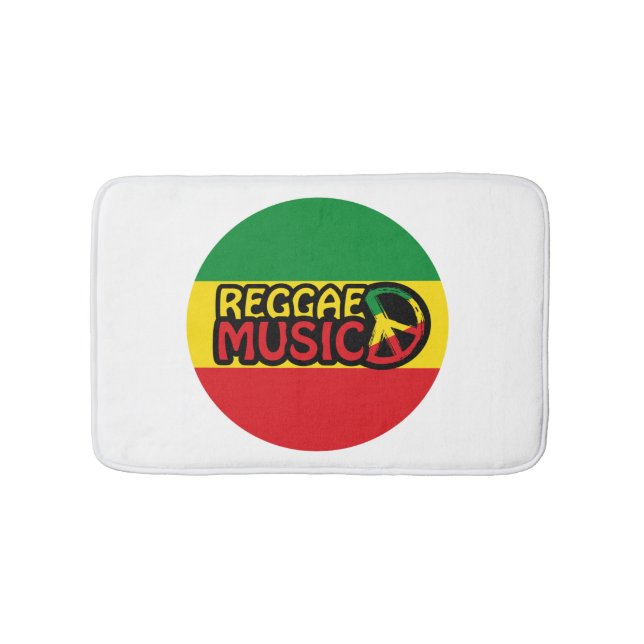 Reggae Music, Reggae Art mit Friedenssymbol Badematte (Vorderseite)