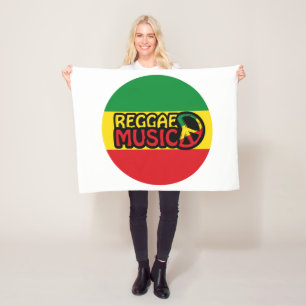 Reggae Music, Reggae Art mit Friedenssymbol Fleecedecke