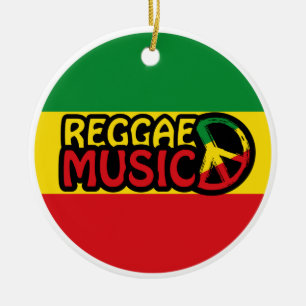 Reggae Music, Reggae Art mit Friedenssymbol Keramik Ornament