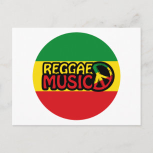 Reggae Music, Reggae Art mit Friedenssymbol Postkarte