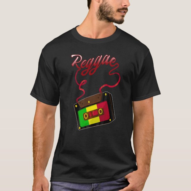 Reggae Music Retro Cassette Tape Jamaica Rasta Reg T-Shirt (Vorderseite)