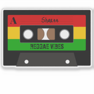 Reggae Music Retro Rasta Cassette Tape Aufkleber