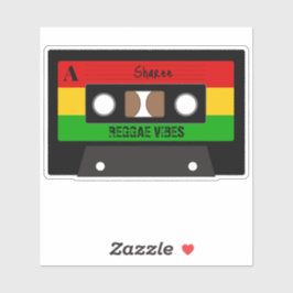 Reggae Music Retro Rasta Cassette Tape Aufkleber
