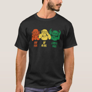 Reggae music Sprichwort Drei weise Affen für Fans T-Shirt