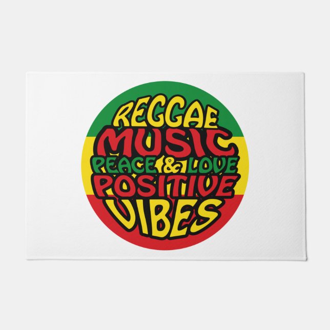 Reggae Music with positive sayings Fußmatte (Vorderseite)