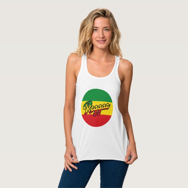 Reggae Music with reggae flag colors Tank Top (Vorderseite Vollansicht)