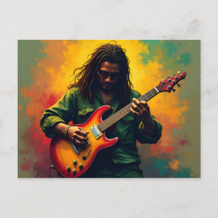 Reggae-Musik-Kunst Postkarte