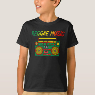 Reggae-Musikliebhaber Farbige Jamaika-Kassette Rad T-Shirt