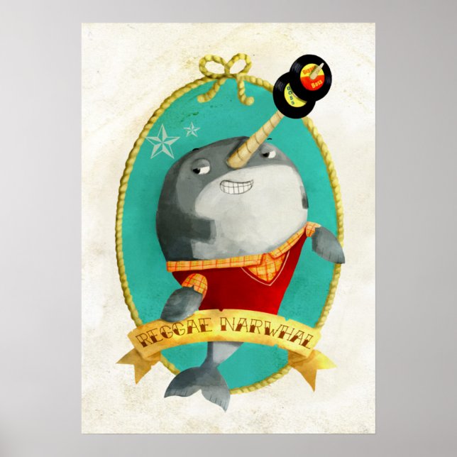 Reggae Narwhal Poster (Vorne)